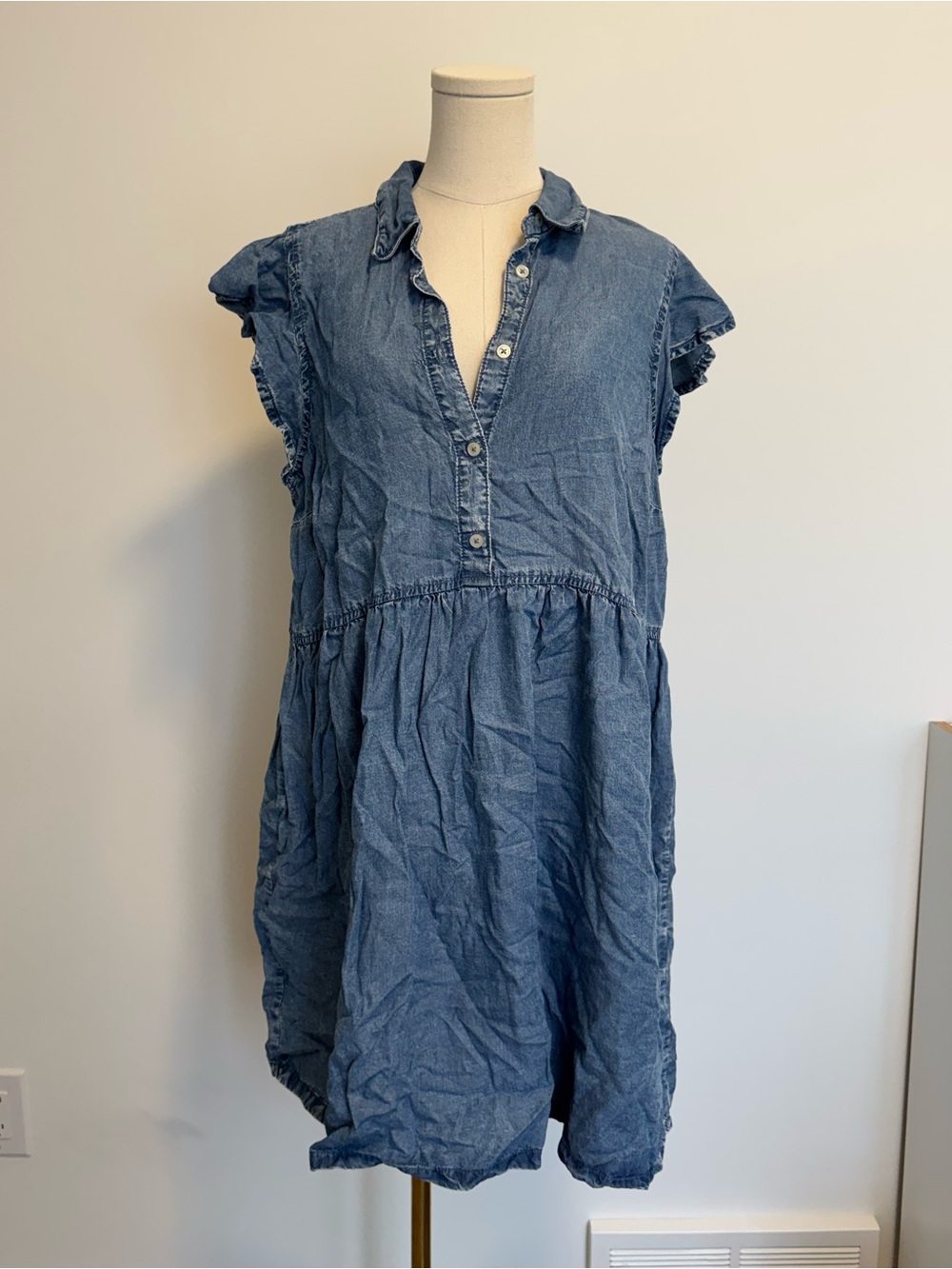 Reitmans Denim Blue Sleeveless Shirt Dress